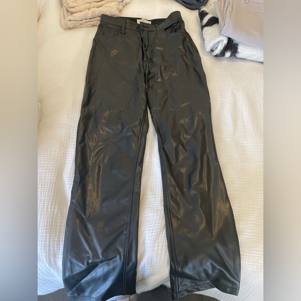 90s Ultra High Rise Straight Vegan Leather Pants